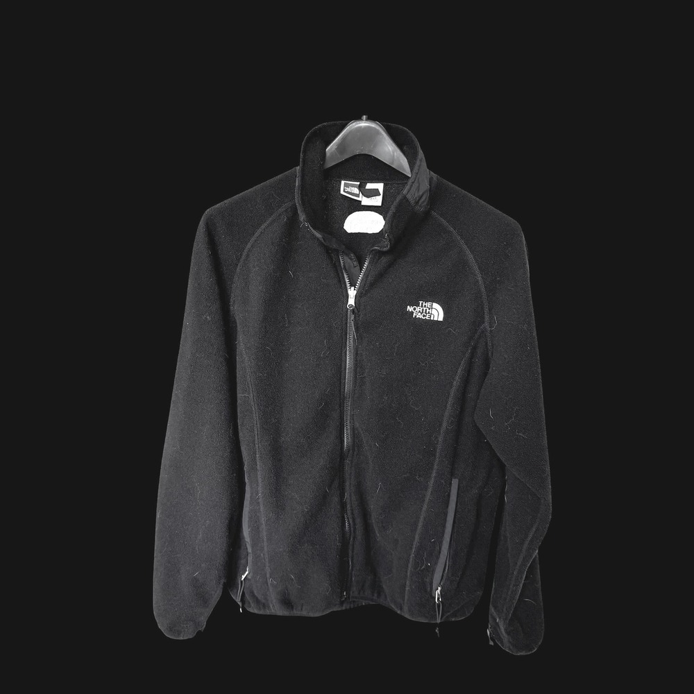 90's The North Face Womens XL Black Full Zip Fleece‎ Jacket Mock Neck Outdoor